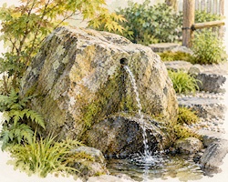 Drilled Glacial Boulders for water and light