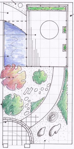 Designer : Nick Burton : Concept for a rectangular garden