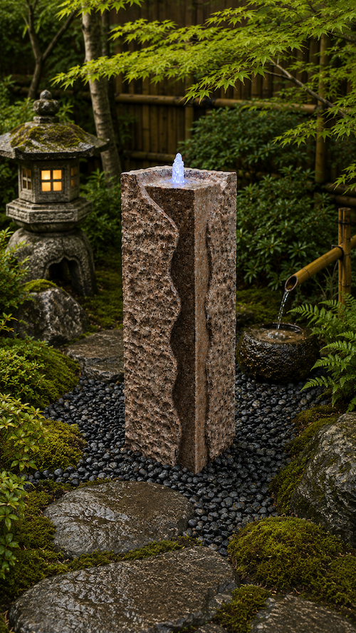 Zen Garden Granite Column Fountain 2 sizes