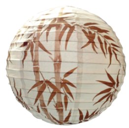 Brown Bamboo Traditional design paper shade 40cm  - Pack 12