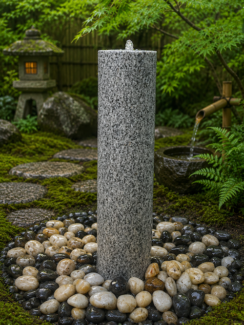Polished Granite Bubbling Column Fountain 3 sizes