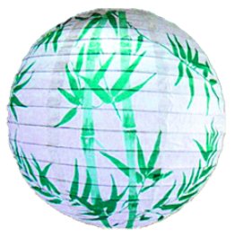 Green Bamboo Traditional design paper shade 40cm  - Pack 12
