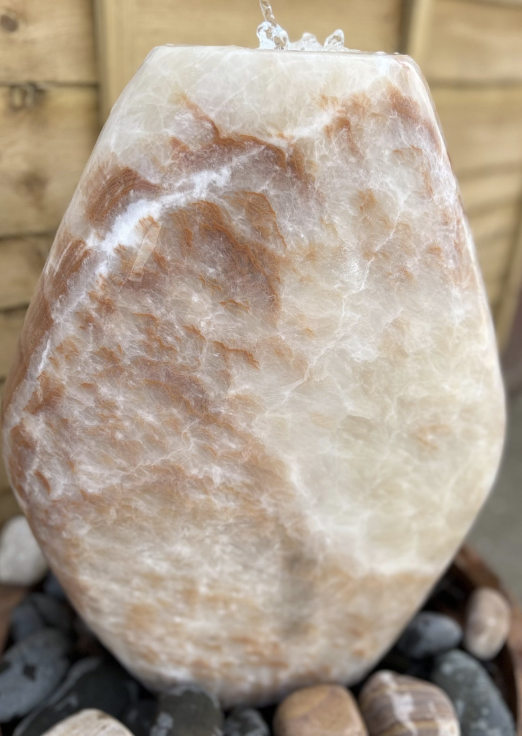 Orange & White Marble Cascade 50cm
