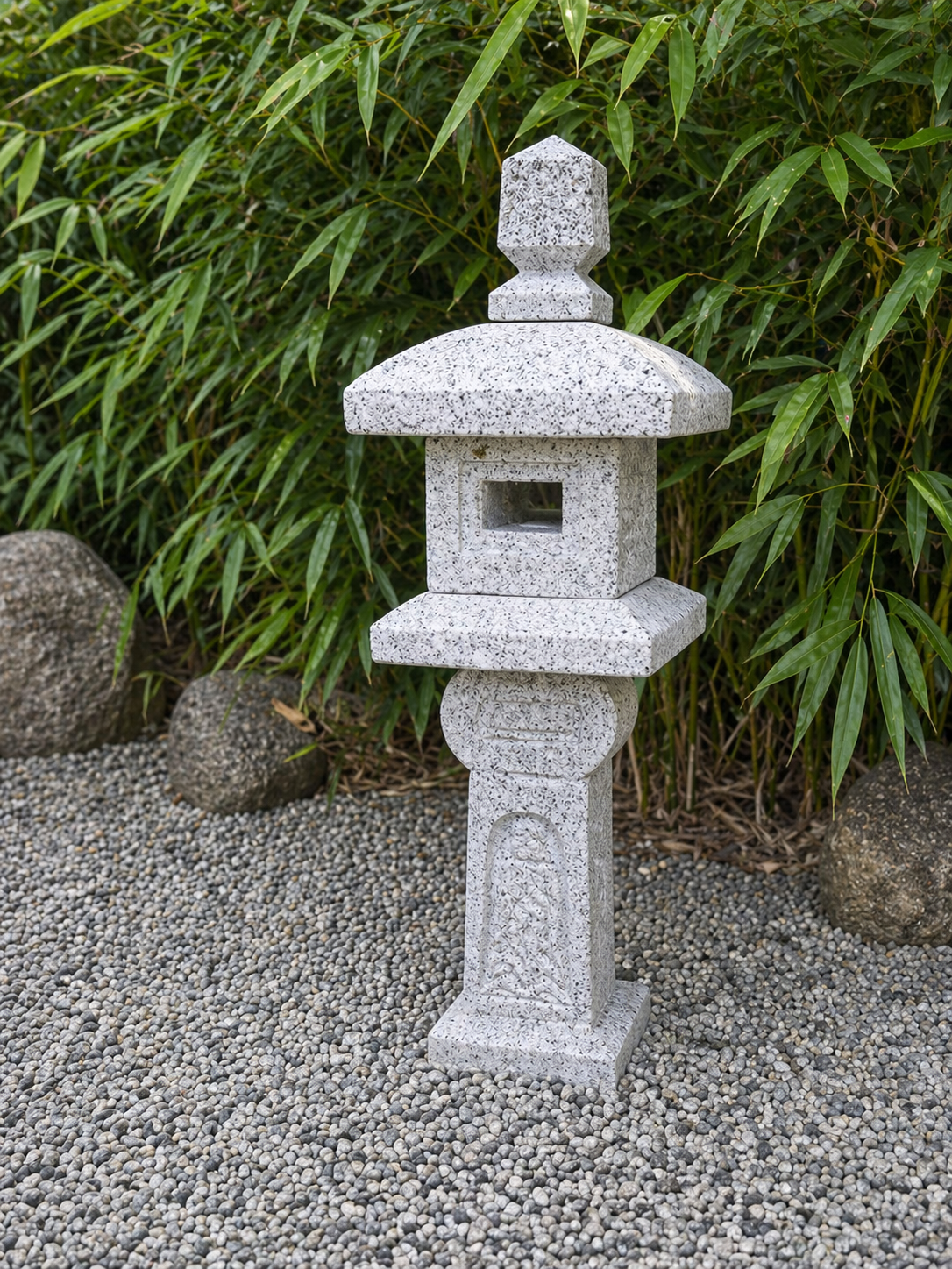 Oribe Square Lantern Carved Buddha - 900mm and 1200mm