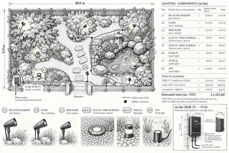 Japanese Garden Lighting Scheme Builder