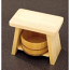 Real Japanese Hiba Wood Bath 'Isu' Stool & Hinoki Wood 'Oke' Basin Set