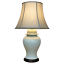 Milky White Craquelure Glaze Lamp with shade 67cm overall JGJC12545