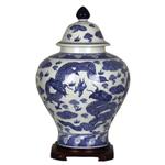 Large General Jar in blue and white dragon design: 16 inch high
