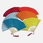 9 " 225mm paper Folding Hand Fan Assorted Colours- pack of 6 fans