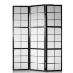 Black Kantaka Shoji 3/4 Fold Screen 1.8m approx 6ft high -
