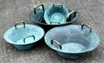 Verdigris Faux Finish Oriental Fish Basin- Available in four sizes